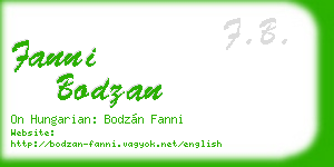 fanni bodzan business card