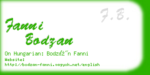 fanni bodzan business card